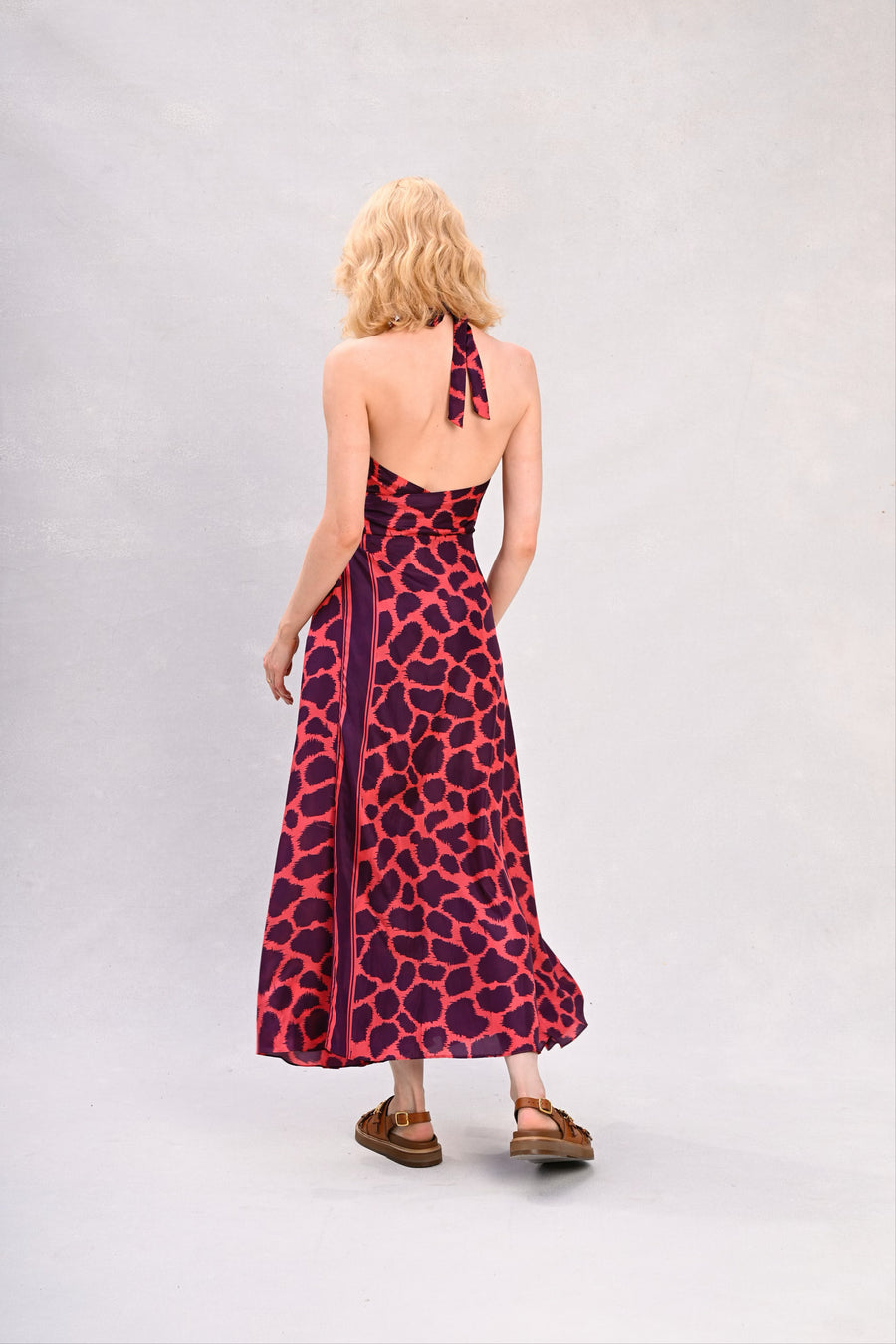 Lisa Dress : Plum + Poppy Giraffe Print