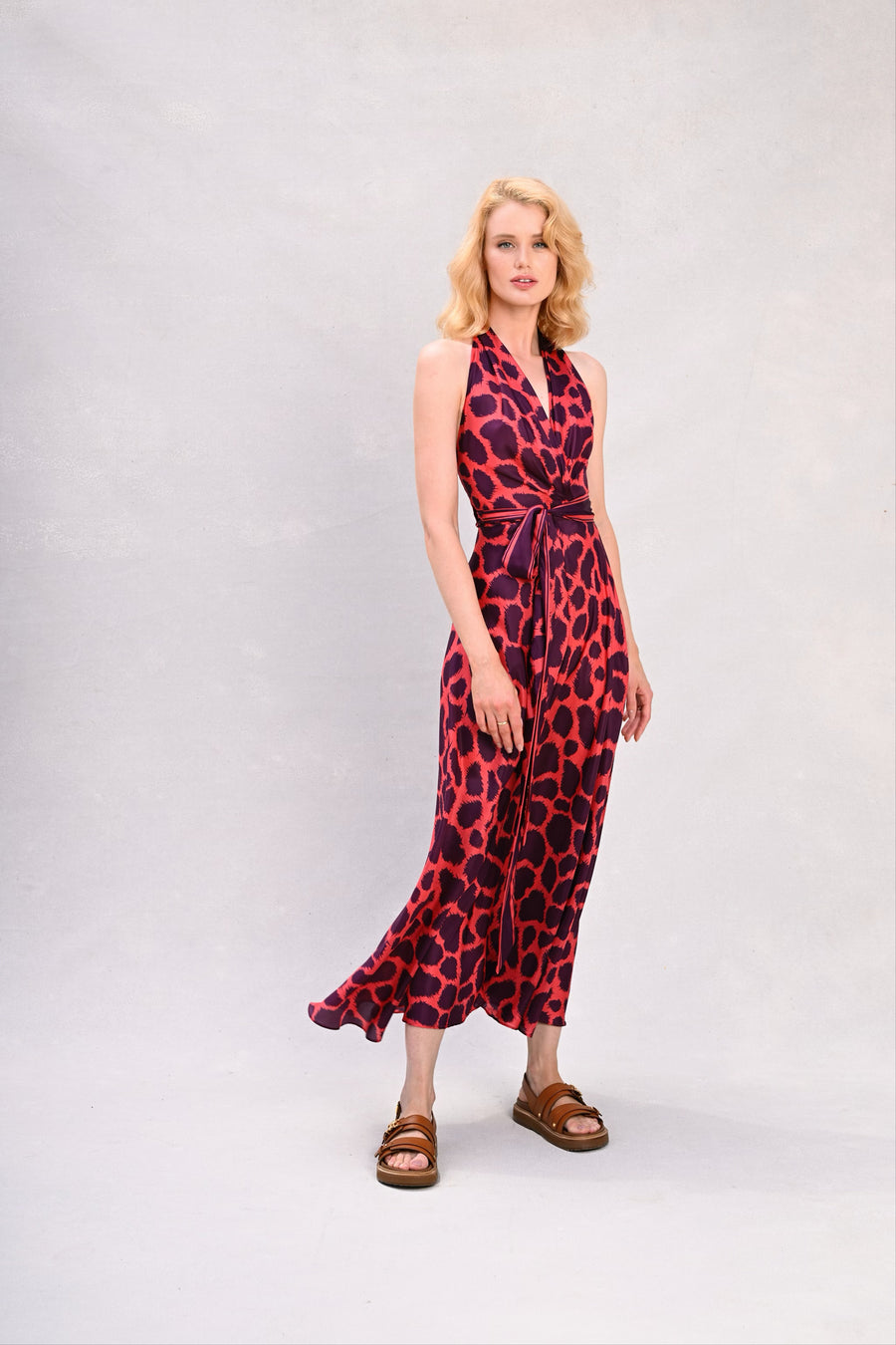 Lisa Dress : Plum + Poppy Giraffe Print